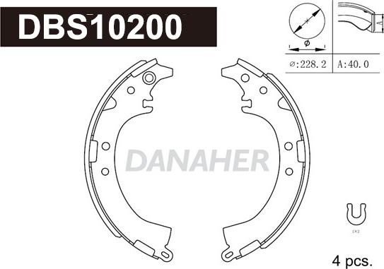 Danaher DBS10200 - Jeu de mâchoires de frein cwaw.fr