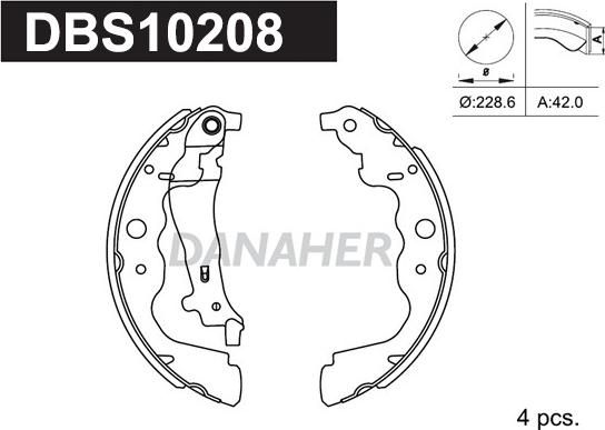 Danaher DBS10208 - Jeu de mâchoires de frein cwaw.fr