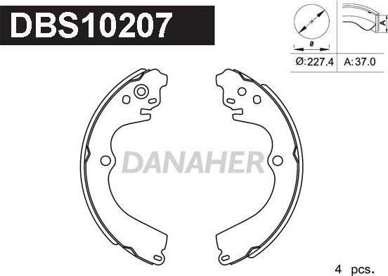 Danaher DBS10207 - Jeu de mâchoires de frein cwaw.fr