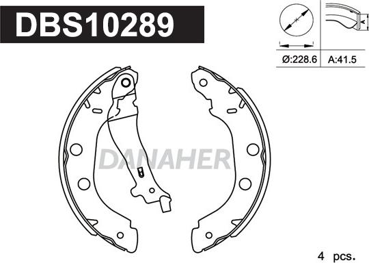 Danaher DBS10289 - Jeu de mâchoires de frein cwaw.fr