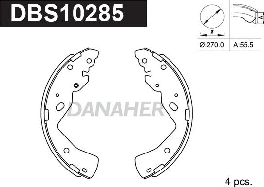 Danaher DBS10285 - Jeu de mâchoires de frein cwaw.fr