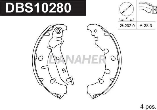 Danaher DBS10280 - Jeu de mâchoires de frein cwaw.fr