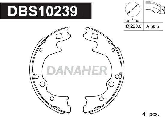 Danaher DBS10239 - Jeu de mâchoires de frein cwaw.fr