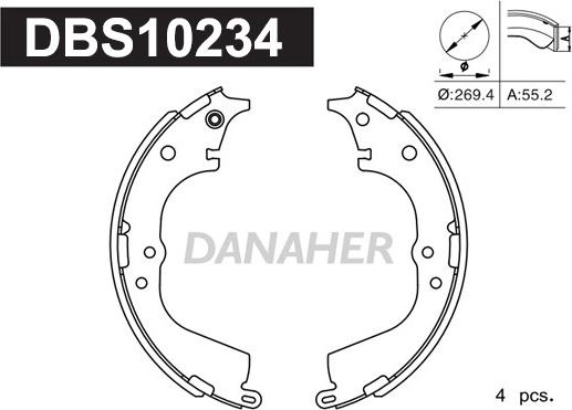 Danaher DBS10234 - Jeu de mâchoires de frein cwaw.fr