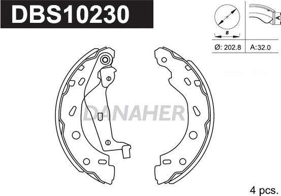 Danaher DBS10230 - Jeu de mâchoires de frein cwaw.fr