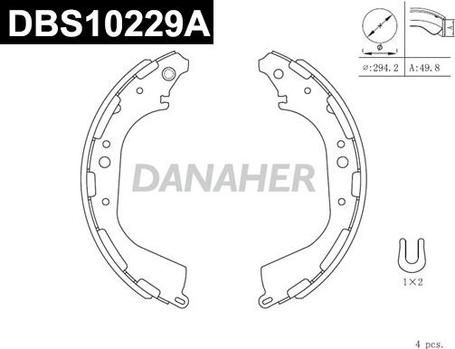 Danaher DBS10229A - Jeu de mâchoires de frein cwaw.fr