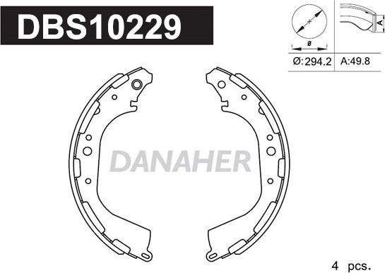 Danaher DBS10229 - Jeu de mâchoires de frein cwaw.fr