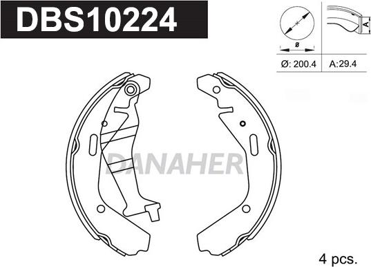 Danaher DBS10224 - Jeu de mâchoires de frein cwaw.fr