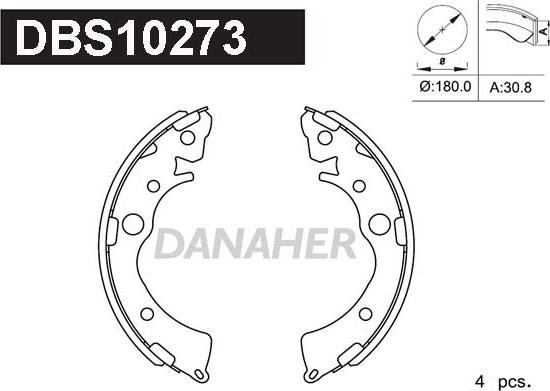 Danaher DBS10273 - Jeu de mâchoires de frein cwaw.fr