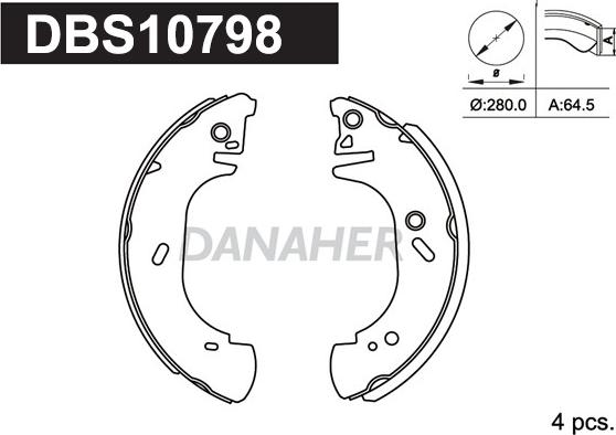 Danaher DBS10798 - Jeu de mâchoires de frein cwaw.fr