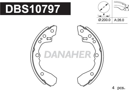 Danaher DBS10797 - Jeu de mâchoires de frein cwaw.fr