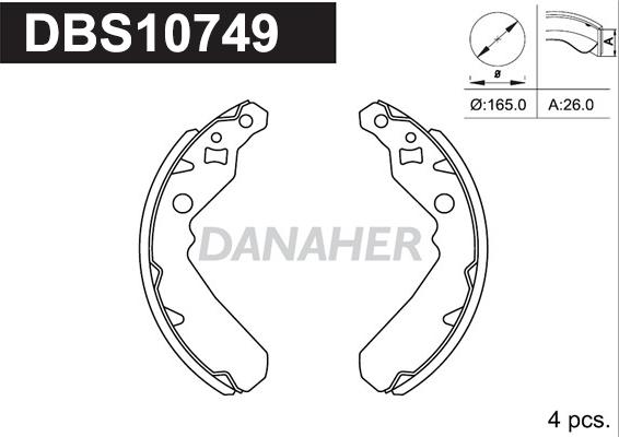 Danaher DBS10749 - Jeu de mâchoires de frein cwaw.fr