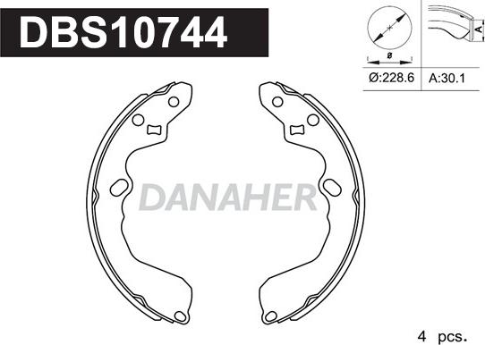 Danaher DBS10744 - Jeu de mâchoires de frein cwaw.fr