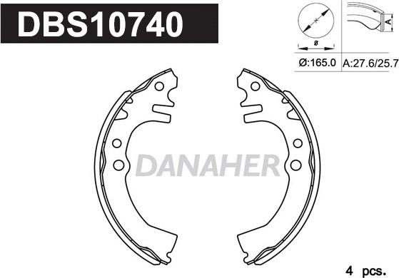 Danaher DBS10740 - Jeu de mâchoires de frein cwaw.fr