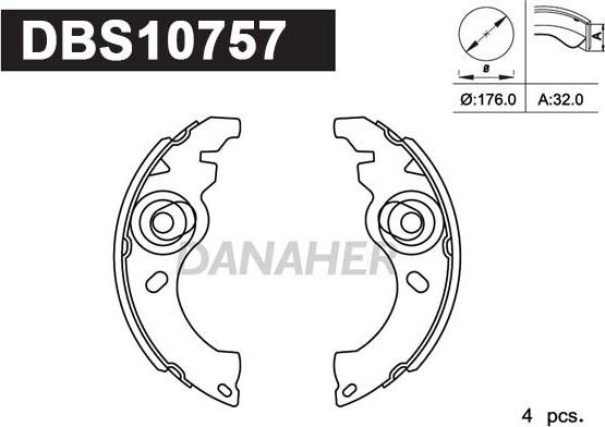 Danaher DBS10757 - Jeu de mâchoires de frein cwaw.fr