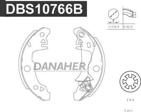 Danaher DBS10766B - Jeu de mâchoires de frein cwaw.fr