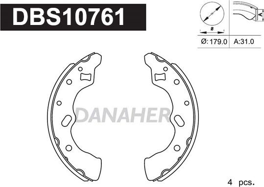 Danaher DBS10761 - Jeu de mâchoires de frein cwaw.fr