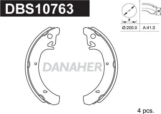 Danaher DBS10763 - Jeu de mâchoires de frein cwaw.fr