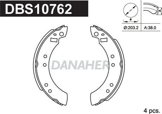 Danaher DBS10762 - Jeu de mâchoires de frein cwaw.fr