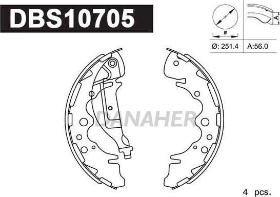 Danaher DBS10705 - Jeu de mâchoires de frein cwaw.fr