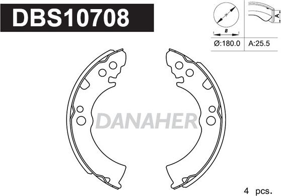 Danaher DBS10708 - Jeu de mâchoires de frein cwaw.fr