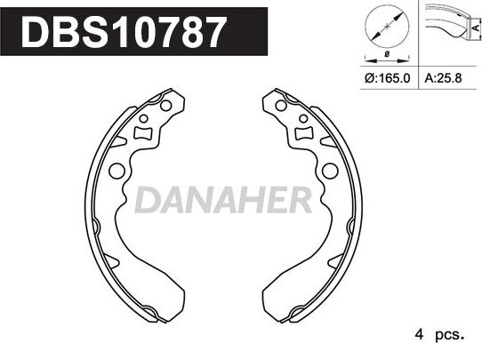 Danaher DBS10787 - Jeu de mâchoires de frein cwaw.fr