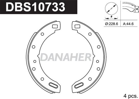 Danaher DBS10733 - Jeu de mâchoires de frein cwaw.fr