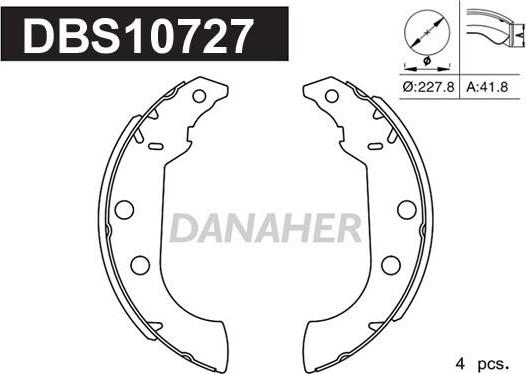 Danaher DBS10727 - Jeu de mâchoires de frein cwaw.fr