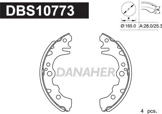 Danaher DBS10773 - Jeu de mâchoires de frein cwaw.fr