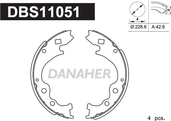 Danaher DBS11051 - Jeu de mâchoires de frein cwaw.fr