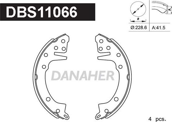 Danaher DBS11066 - Jeu de mâchoires de frein cwaw.fr