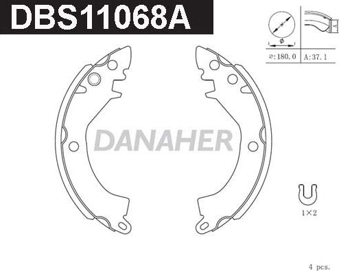 Danaher DBS11068A - Jeu de mâchoires de frein cwaw.fr