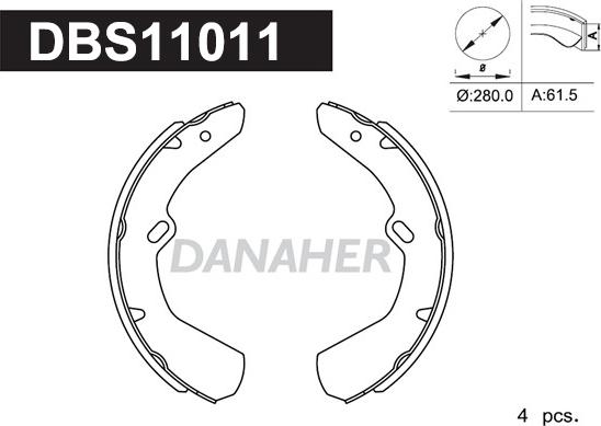 Danaher DBS11011 - Jeu de mâchoires de frein cwaw.fr