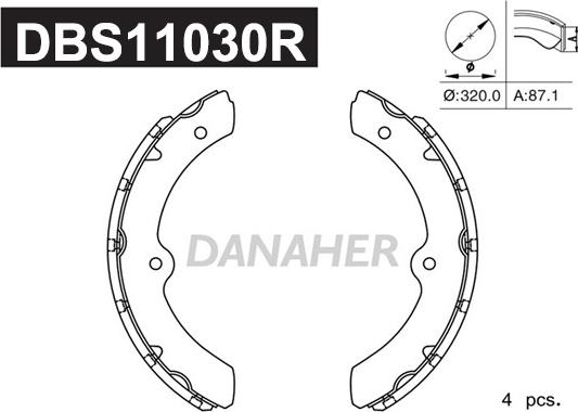 Danaher DBS11030R - Jeu de mâchoires de frein cwaw.fr