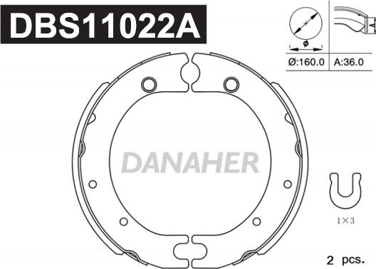 Danaher DBS11022A - Jeu de mâchoires de frein, frein de stationnement cwaw.fr