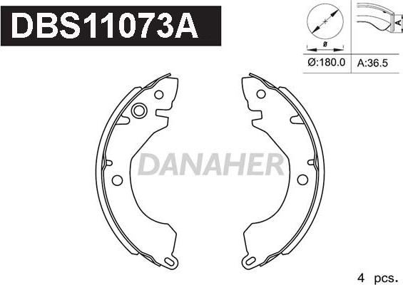 Danaher DBS11073A - Jeu de mâchoires de frein cwaw.fr