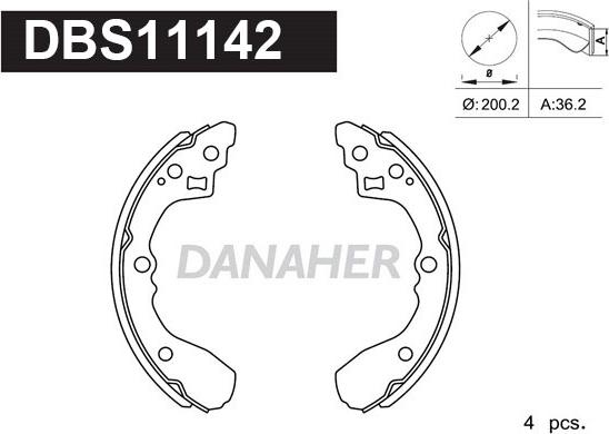 Danaher DBS11142 - Jeu de mâchoires de frein cwaw.fr