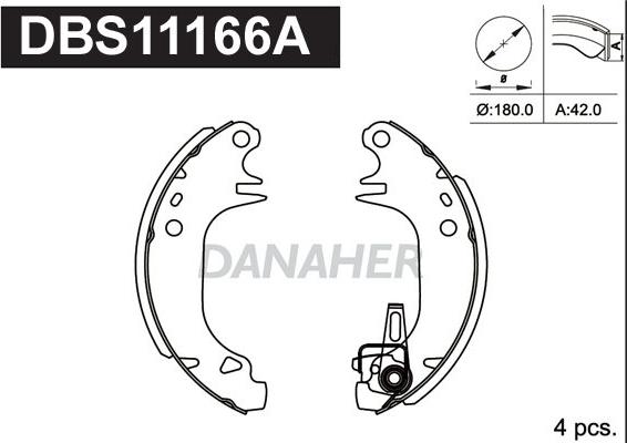 Danaher DBS11166A - Jeu de mâchoires de frein cwaw.fr