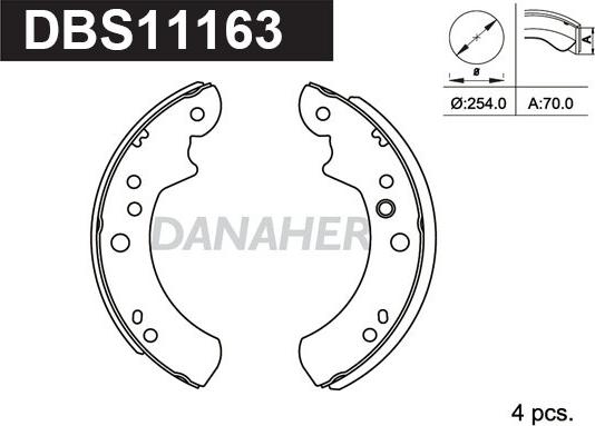 Danaher DBS11163 - Jeu de mâchoires de frein cwaw.fr