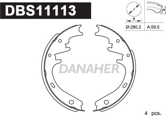 Danaher DBS11113 - Jeu de mâchoires de frein cwaw.fr