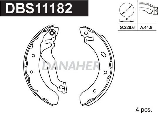 Danaher DBS11182 - Jeu de mâchoires de frein cwaw.fr