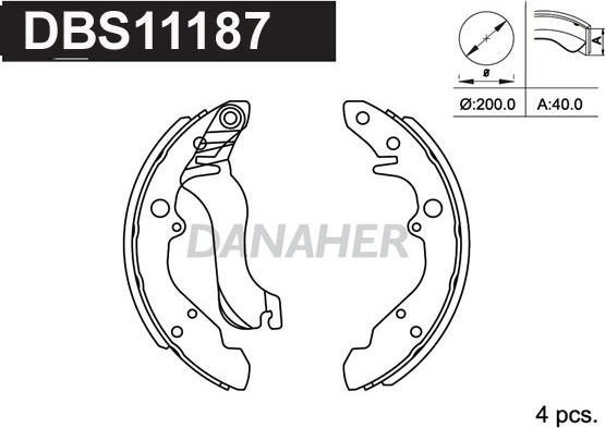 Danaher DBS11187 - Jeu de mâchoires de frein cwaw.fr