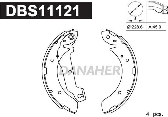 Danaher DBS11121 - Jeu de mâchoires de frein cwaw.fr