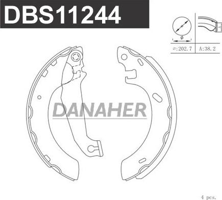 Danaher DBS11244 - Jeu de mâchoires de frein cwaw.fr