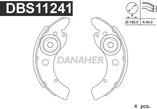 Danaher DBS11241 - Jeu de mâchoires de frein cwaw.fr