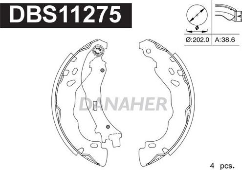 Danaher DBS11275 - Jeu de mâchoires de frein cwaw.fr