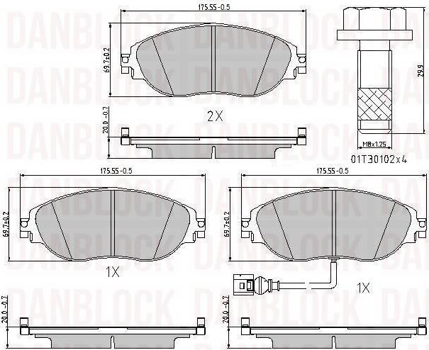 DAN-BLOCK DB 510947 - Kit de plaquettes de frein, frein à disque cwaw.fr