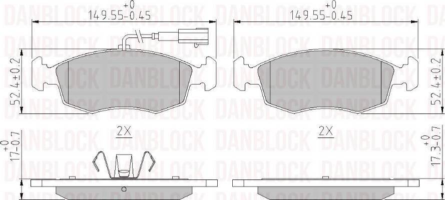 DAN-BLOCK DB 510906 - Kit de plaquettes de frein, frein à disque cwaw.fr