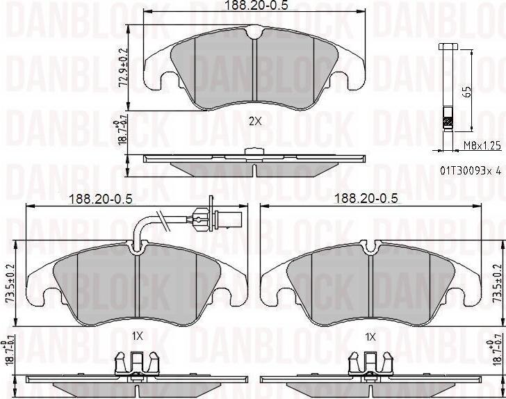 DAN-BLOCK DB 510916 - Kit de plaquettes de frein, frein à disque cwaw.fr