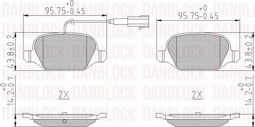 DAN-BLOCK DB 510910 - Kit de plaquettes de frein, frein à disque cwaw.fr